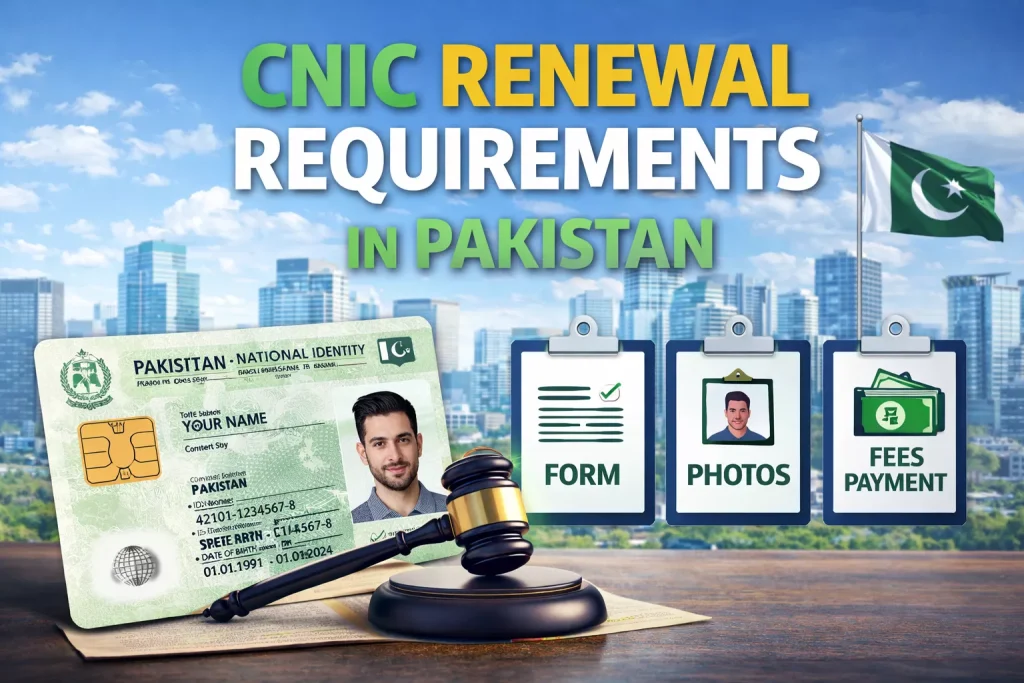 CNIC renewal requirements in Pakistan