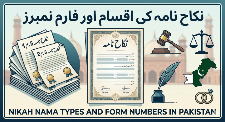 nikah nama types and form numbers in pakistan